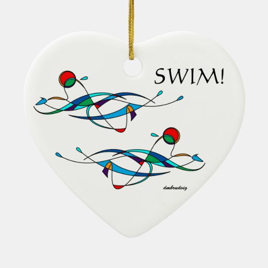 Breukzwemmer Dubbel Keramisch Ornament (Achterkant)