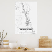 Brevard County, Florida (zwart op wit) Poster (Keuken)