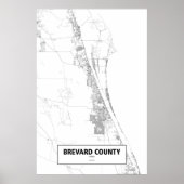 Brevard County, Florida (zwart op wit) Poster (Voorkant)