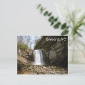 Brevard NC op zoek naar glazen Herfsten Waterval Briefkaart (Staand voorkant)