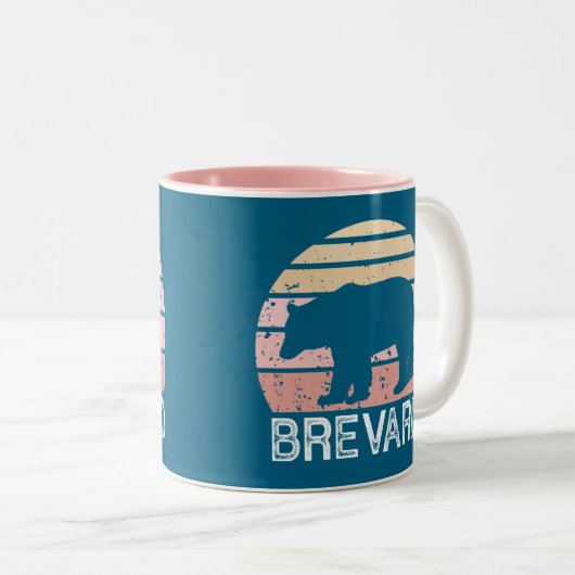 Brevard North Carolina Retro Beer Tweekleurige Koffiemok (Voorkant rechts)