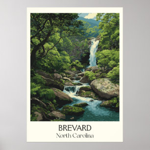 Brevard North Carolina Waterval Forest Poster