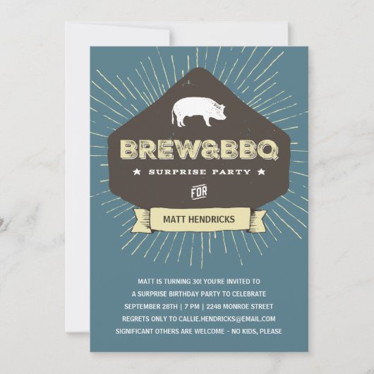 Brew & BBQ | Verrassende verjaardag Kaart (Voorkant)