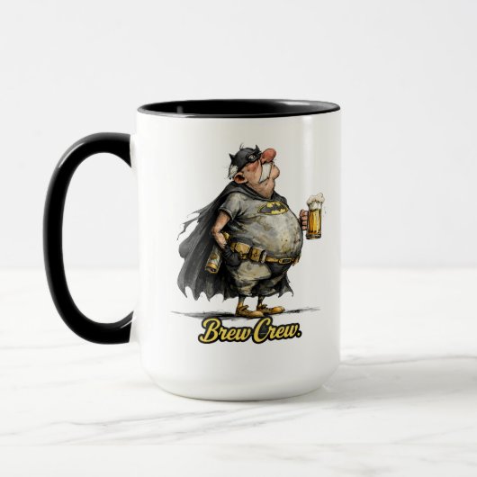 Brew Crew Beer Superhero Funny Tee Mok (Links)