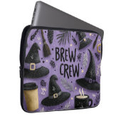 Brew Crew Graphic met heks Petten, koffiebekers Laptop Sleeve (Voorkant Rechts)