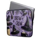 Brew Crew Graphic met heks Petten, koffiebekers Laptop Sleeve (Voorkant Links)
