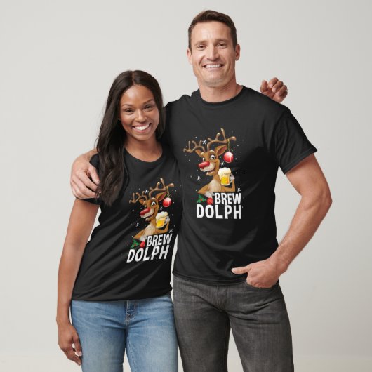 Brew Dolph Funny Rudolph Beer Drink Christmas Holi T-shirt (Unisex)