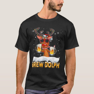 Brew Dolph Kerstlieden Santa Reindeer Beer Dr. T-shirt