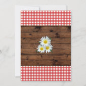 Brew en BABYQ Baby shower Red Wood Daisy Invite Kaart (Achterkant)