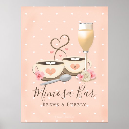 Brew- en bubbelkoffieborden en borden van Mimosa Poster (Voorkant)