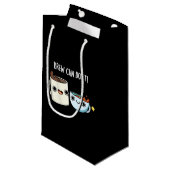 Brew kan het doen Grappige Koffie Thee Pun Dark BG Klein Cadeauzakje (Voorkant Gekanteld)