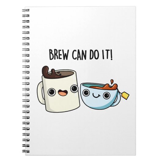 Brew kan het positieve koffietheewoordje doen notitieboek (Voorkant)