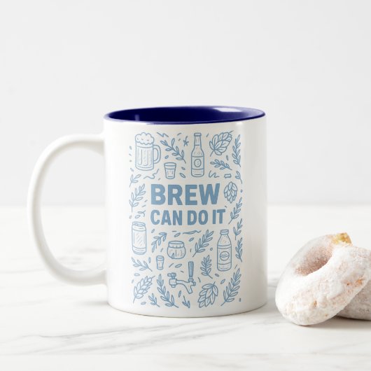 Brew kan het tweekleurige koffiemok (Met donut)