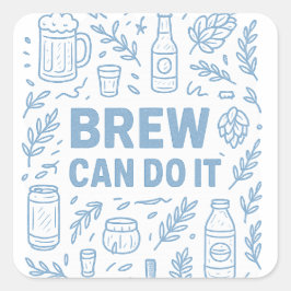 Brew kan het vierkante sticker