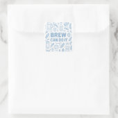 Brew kan het vierkante sticker (Tas)