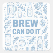 Brew kan het vierkante sticker (Voorkant)