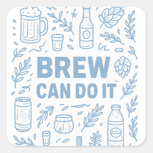 Brew kan het vierkante sticker