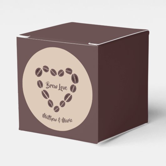 Brew Love Coffee Bean Heart Bedankdoosjes (Voorkant Zijde)