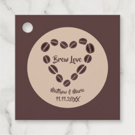 Brew Love Coffee Bean Heart Bedankjes Labels