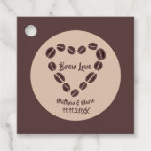Brew Love Coffee Bean Heart Bedankjes Labels (Voorkant)