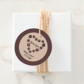 Brew Love Coffee Bean Heart Bedankjes Labels (In situ)