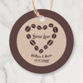 Brew Love Coffee Bean Heart Bedankjes Labels (Voorkant)