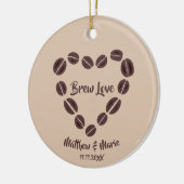 Brew Love Coffee Bean Heart Keramisch Ornament (Links)