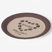 Brew Love Coffee Bean Heart Papieren Bordje (Gekanteld)