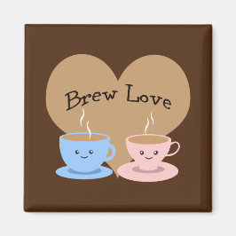 Brew Love! Koffiekopjes Magneet