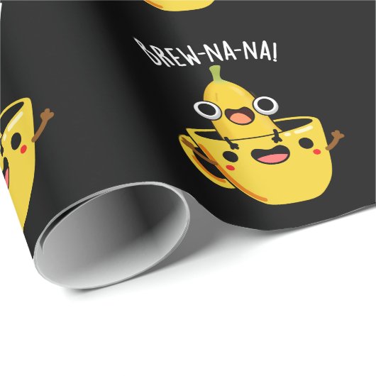 Brew-nana Funny Banana Pun Dark BG Cadeaupapier (Rol Hoek)