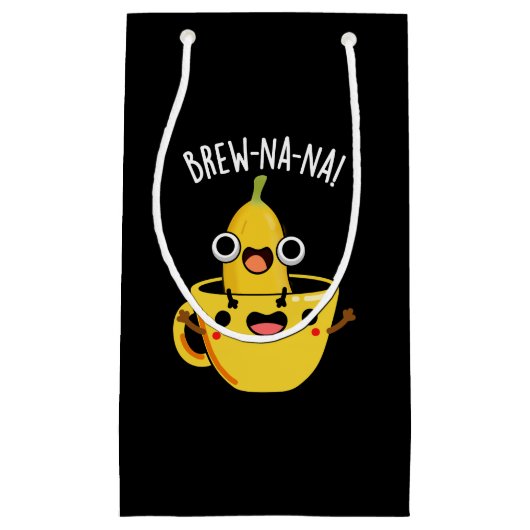 Brew-nana Funny Banana Pun Dark BG Klein Cadeauzakje (Voorkant)