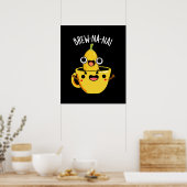 Brew-nana Funny Banana Pun Dark BG Poster (Keuken)