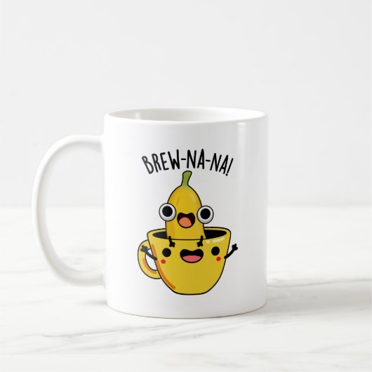 Brew-nana Funny Banana Pun Koffiemok (Links)