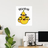 Brew-nana Funny Banana Pun Poster (Thuiskantoor)