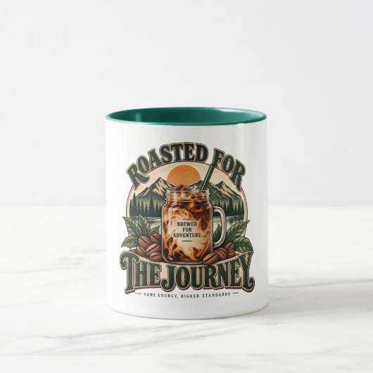 Brew Roam Repeat Vintage Iced Coffee Mountain Mok (Midden)