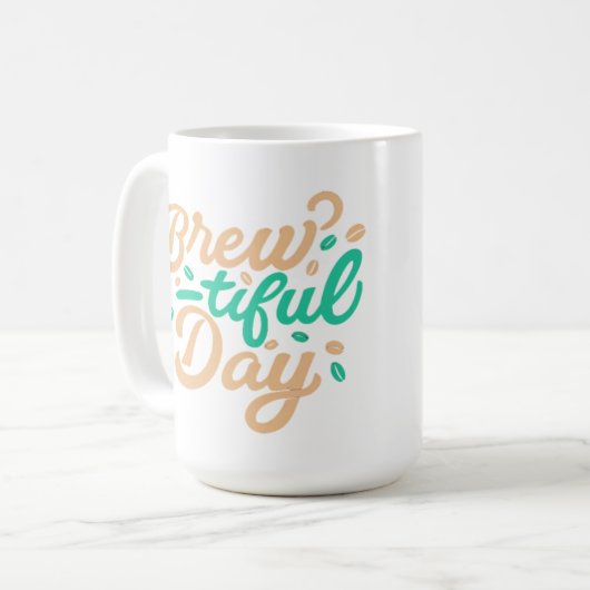 "Brew-tiful Day" klassieker Koffiemok (Voorkant links)
