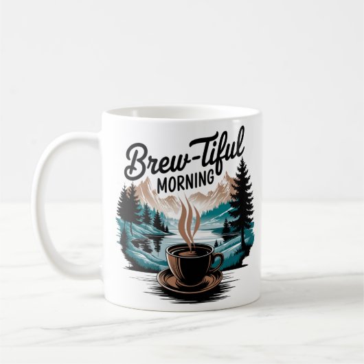 Brew-Tiful Morning Coffee Mountain en Natuur Koffiemok (Links)