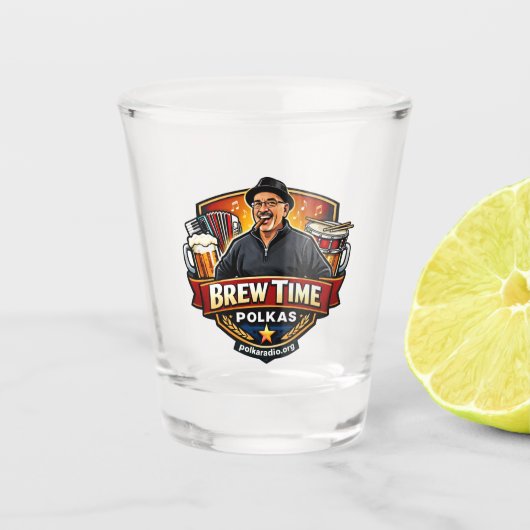 Brew Time Polkas Shot Glas (Voorkant)
