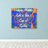 Brew Up Adventure: Life's Coffee, Acacia Tree Canvas Afdruk (Insitu (Houten vloer))