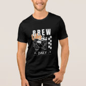 Brew Vibes Daily Retro Coffee Lover T-shirt (Voorkant)