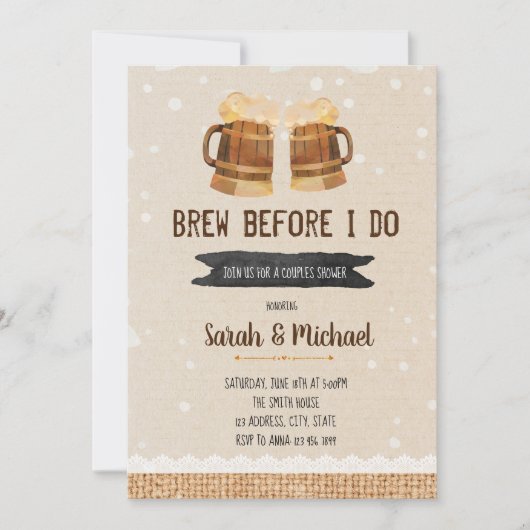 Brew voor ik een partijuitnodiging doe kaart (Voorkant)