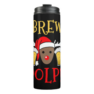 Brewdolph - Funny Reindeer Beer kerstcadeautje Thermosbeker
