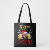 Brewdolph - Funny Reindeer Beer kerstcadeautje Tote Bag (Voorkant)