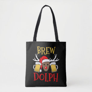 Brewdolph - Funny Reindeer Beer kerstcadeautje Tote Bag