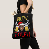 Brewdolph - Funny Reindeer Beer kerstcadeautje Tote Bag (Dichtbij)