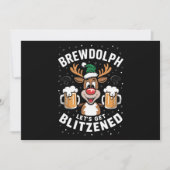 Brewdolph Laat Ons Blitzen Kerst Reindeer B Feestdagenkaart (Voorkant)