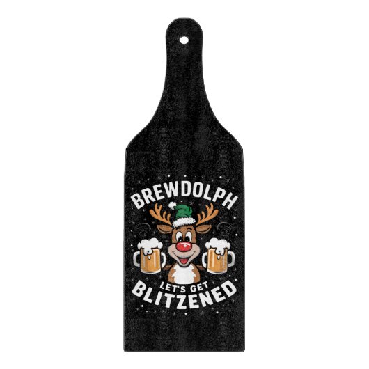 Brewdolph Laten we Blitzened Christmas Rendier B Snijplank (Voorkant)