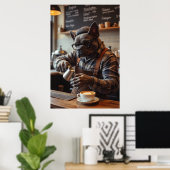 Brewed Awakening: Bulldog achter de bonen Poster (Thuiskantoor)