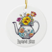 Brewed Bliss Theepot Keramisch Ornament (Voorkant)