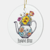Brewed Bliss Theepot Keramisch Ornament (Links)